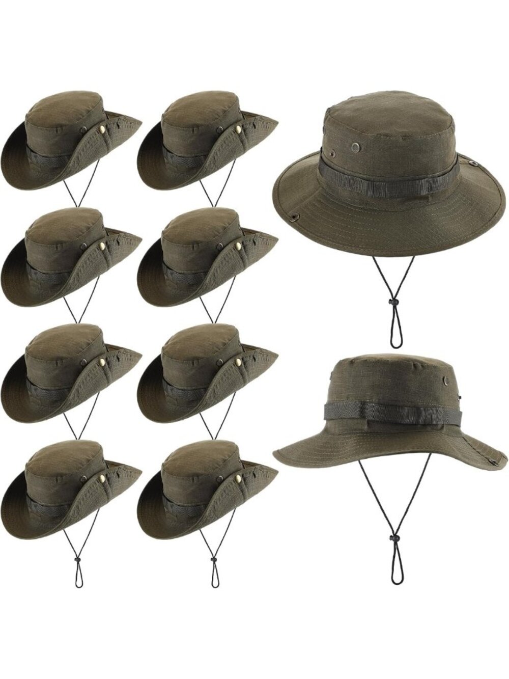 10 Pcs Unisex Bucket Hats - Stylish Safari Hats for Sun Protection & Outdoor Fun